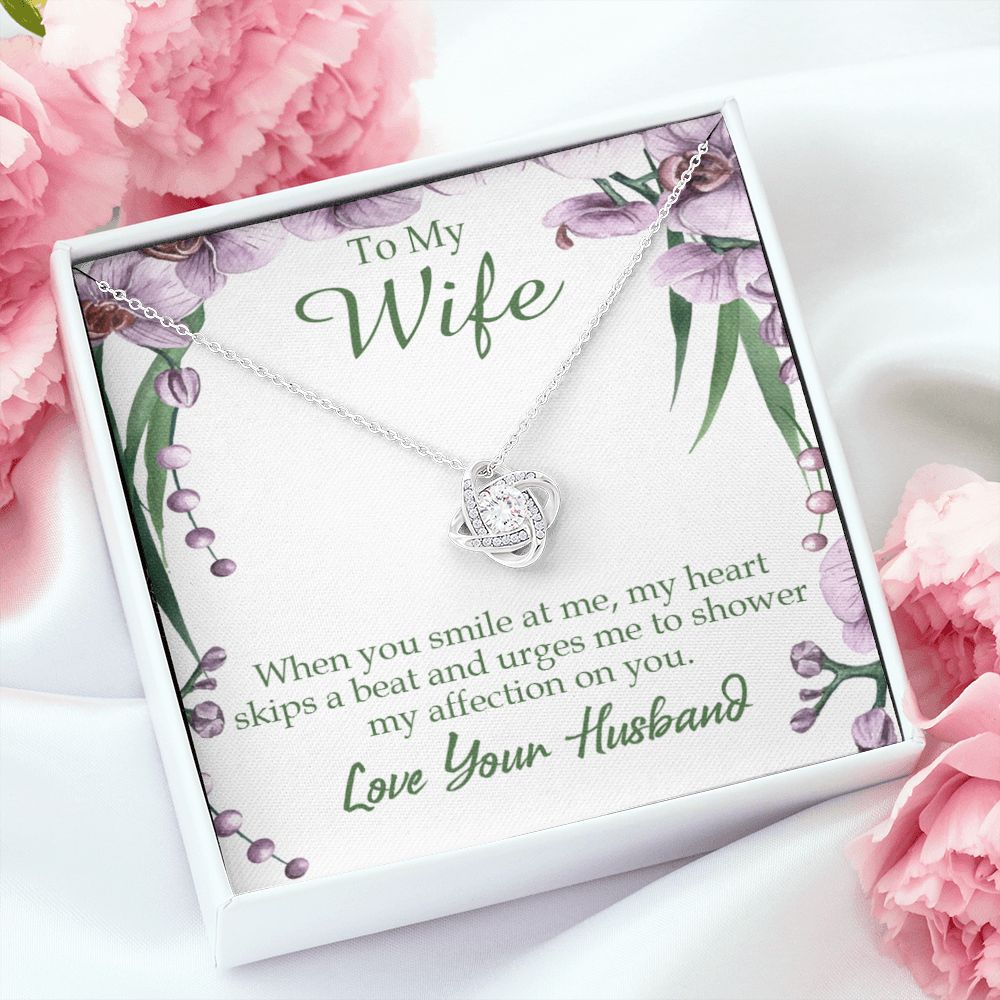 To My Wife When You Smile at Me Infinity Knot Necklace Message Card-Express Your Love Gifts