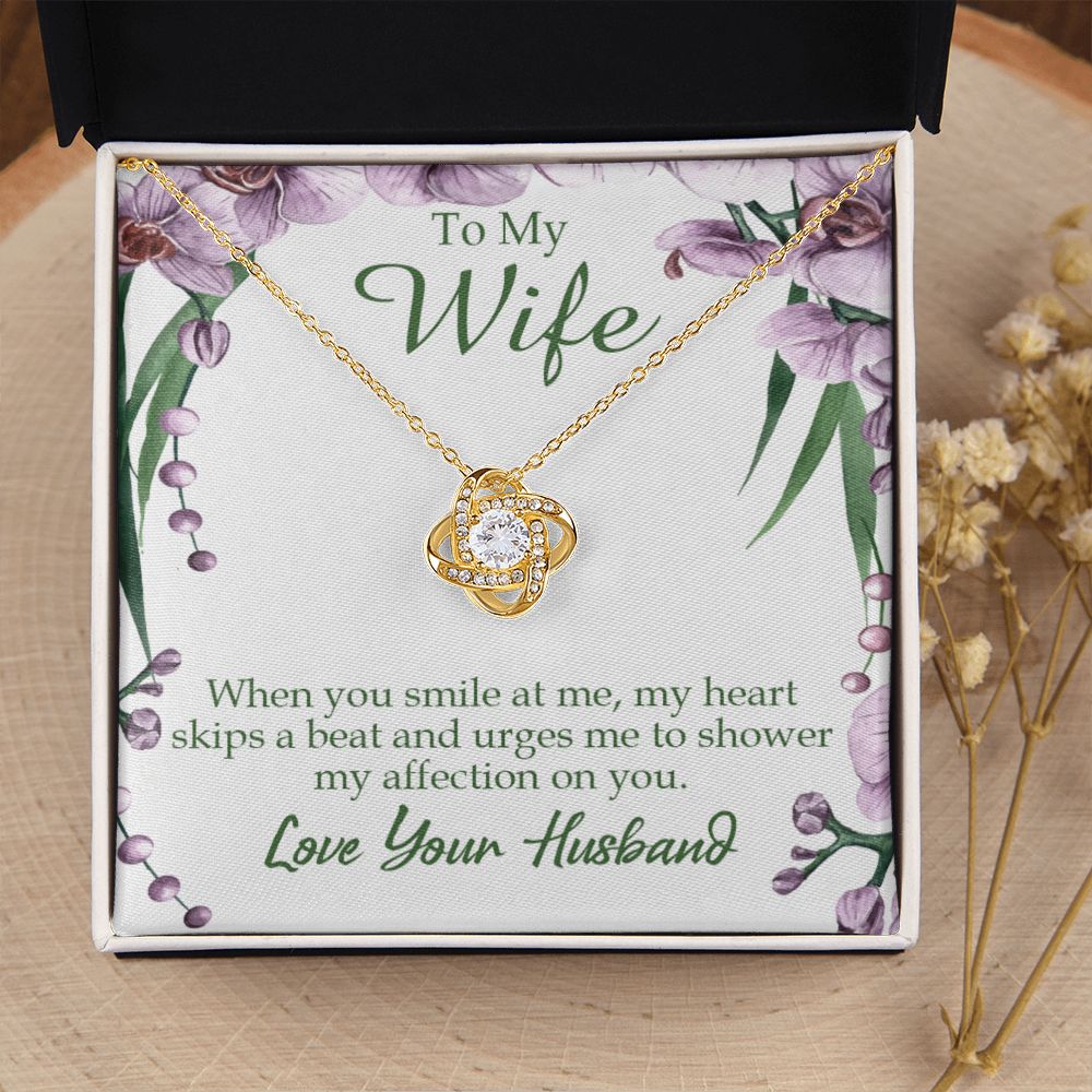 To My Wife When You Smile at Me Infinity Knot Necklace Message Card-Express Your Love Gifts