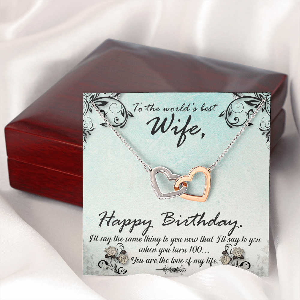 To My Wife When You Turn 100 Birthday Message Inseparable Necklace-Express Your Love Gifts