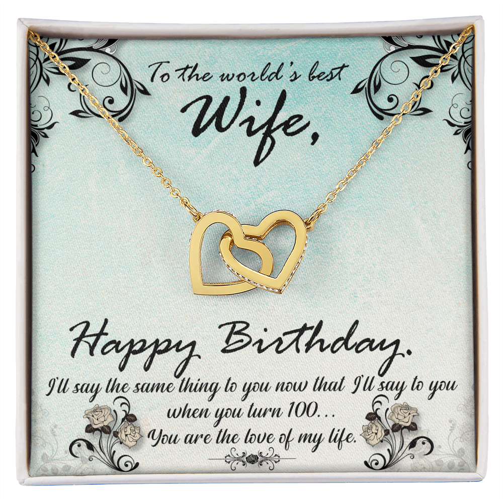 To My Wife When You Turn 100 Birthday Message Inseparable Necklace-Express Your Love Gifts