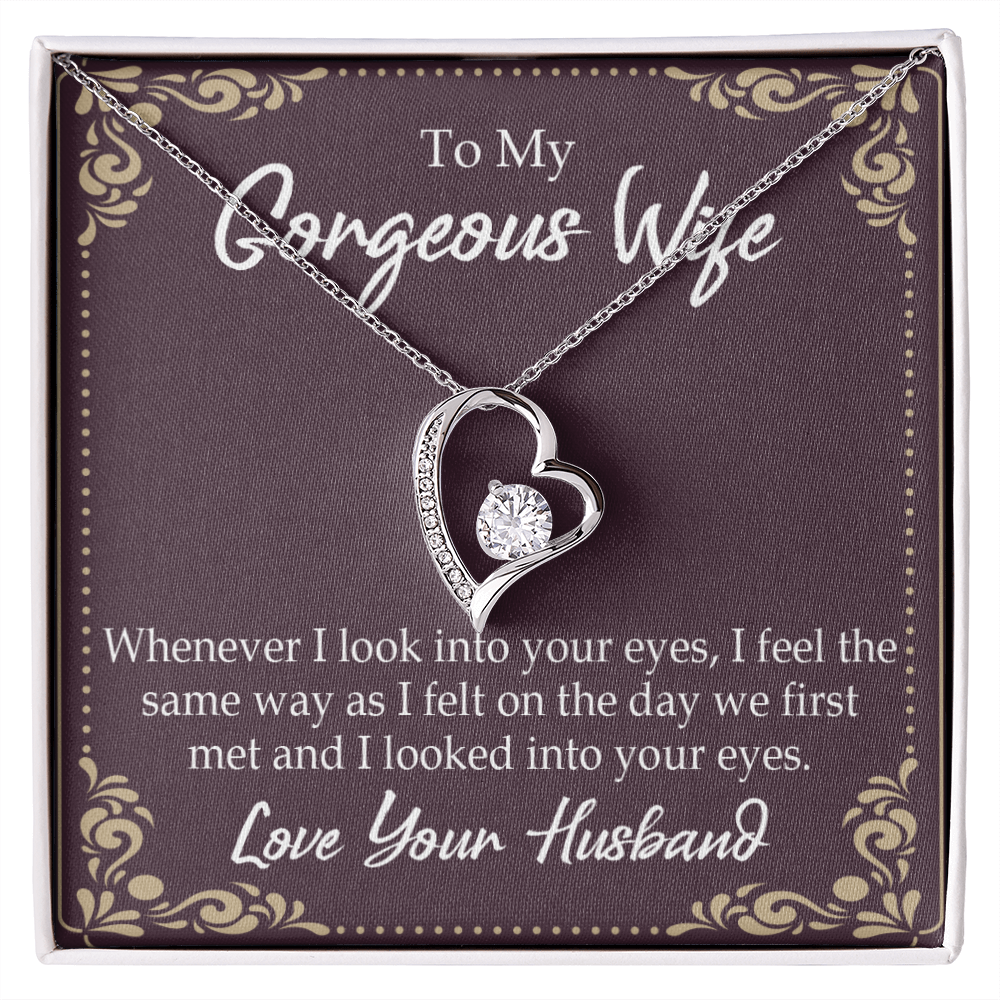 To My Wife Whenever I Look Into Your Eyes Forever Necklace w Message Card-Express Your Love Gifts