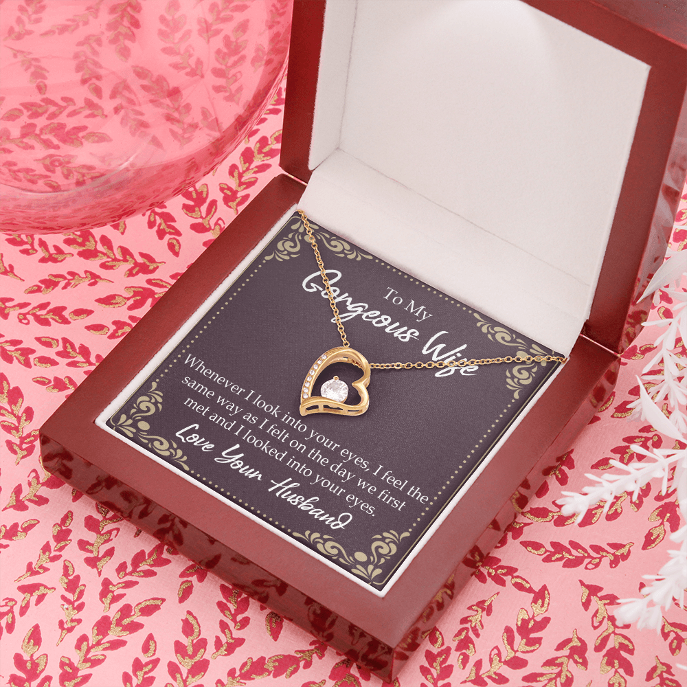 To My Wife Whenever I Look Into Your Eyes Forever Necklace w Message Card-Express Your Love Gifts