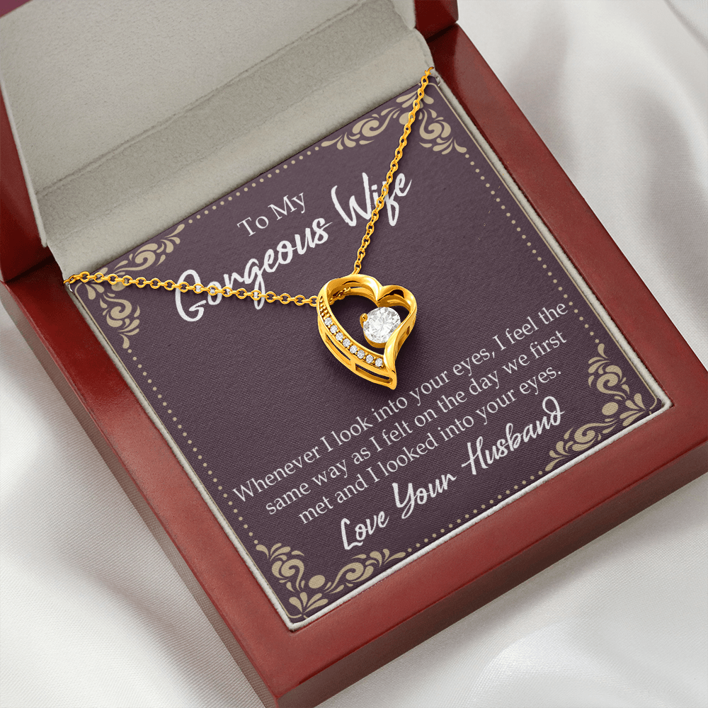 To My Wife Whenever I Look Into Your Eyes Forever Necklace w Message Card-Express Your Love Gifts