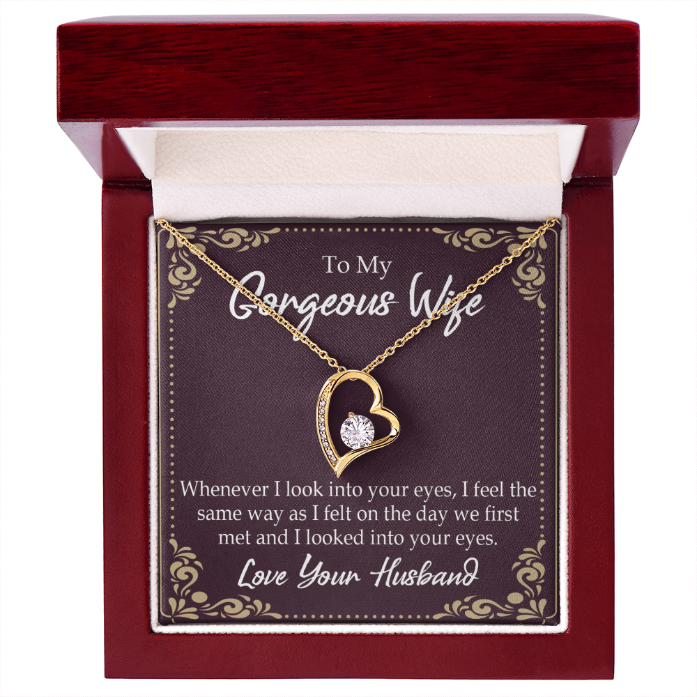 To My Wife Whenever I Look Into Your Eyes Forever Necklace w Message Card-Express Your Love Gifts