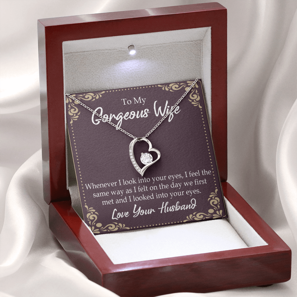 To My Wife Whenever I Look Into Your Eyes Forever Necklace w Message Card-Express Your Love Gifts