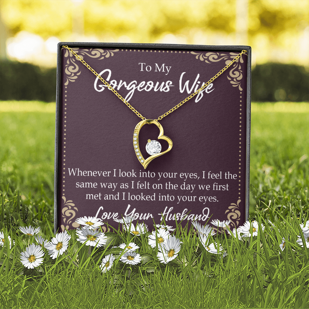 To My Wife Whenever I Look Into Your Eyes Forever Necklace w Message Card-Express Your Love Gifts