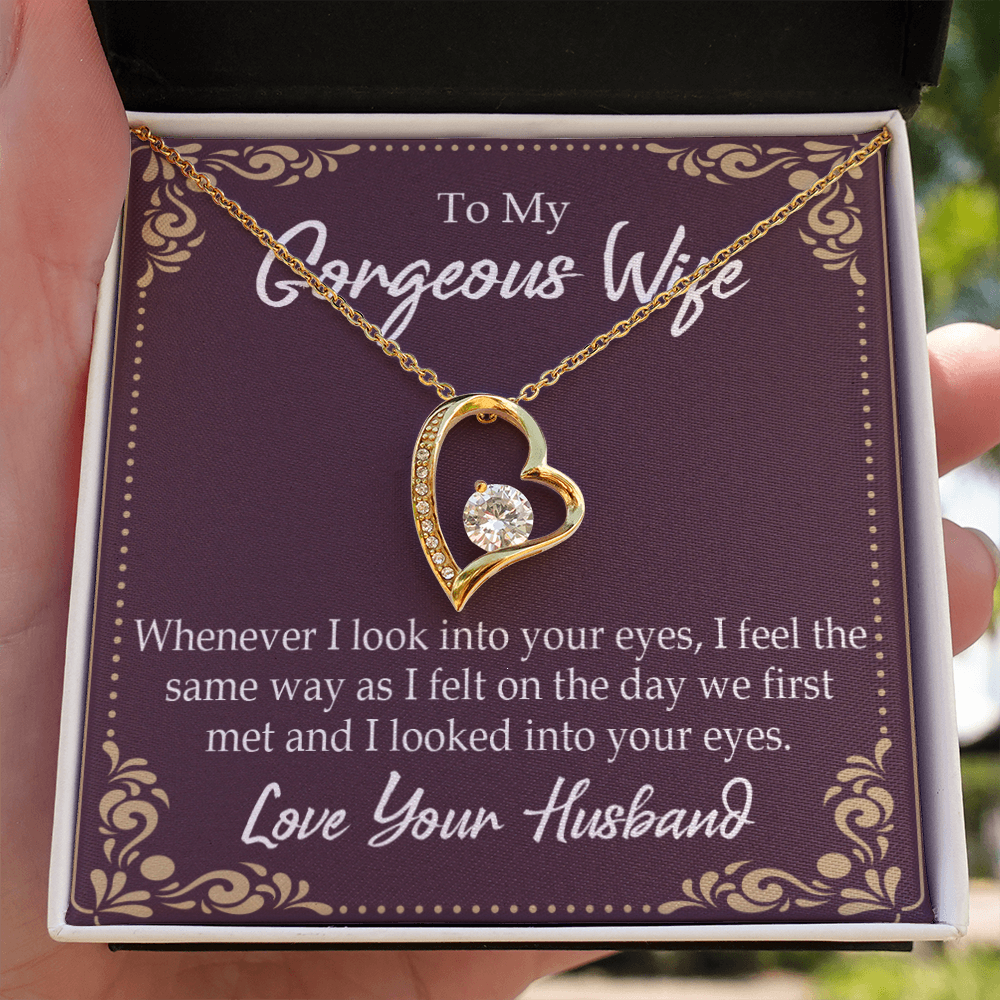 To My Wife Whenever I Look Into Your Eyes Forever Necklace w Message Card-Express Your Love Gifts