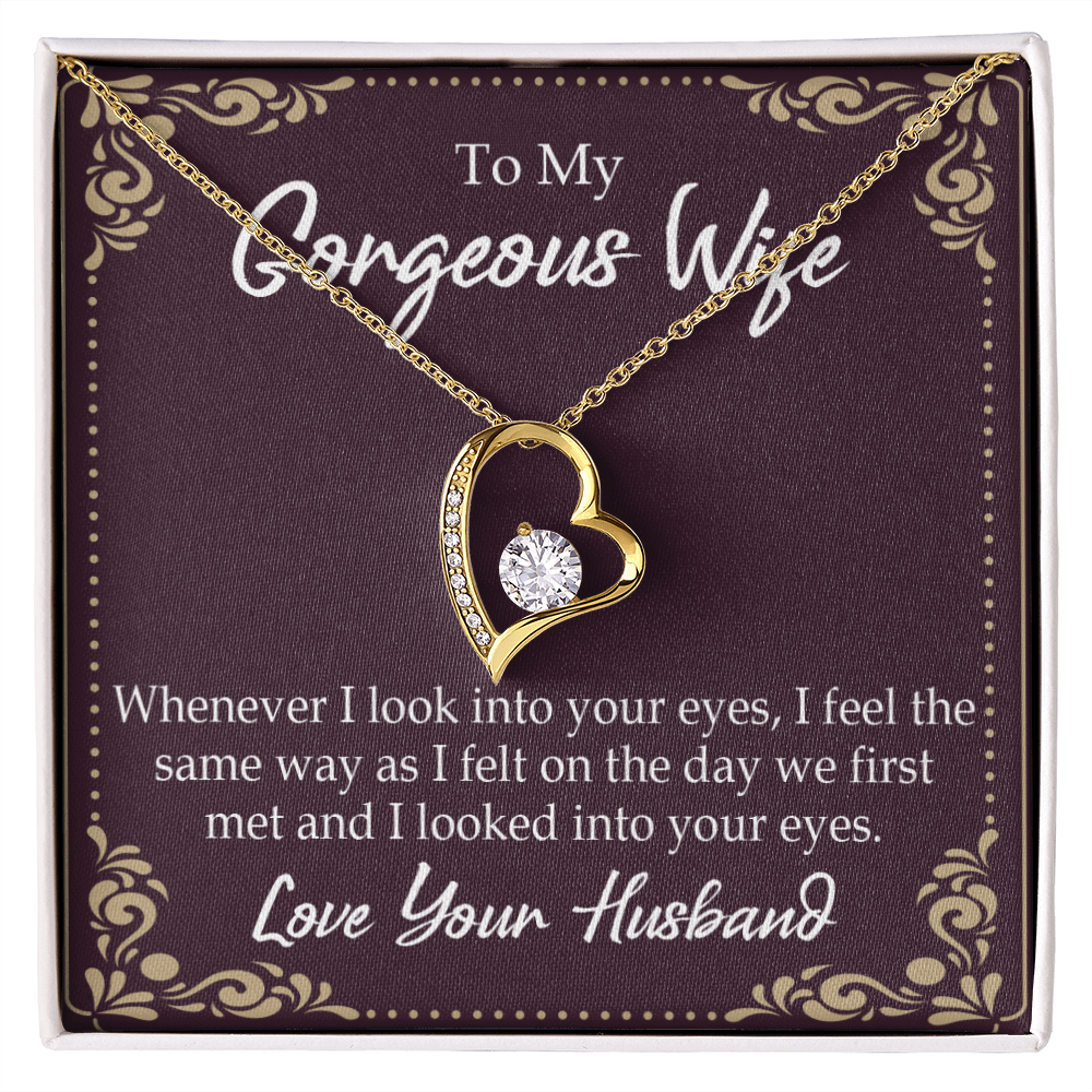 To My Wife Whenever I Look Into Your Eyes Forever Necklace w Message Card-Express Your Love Gifts