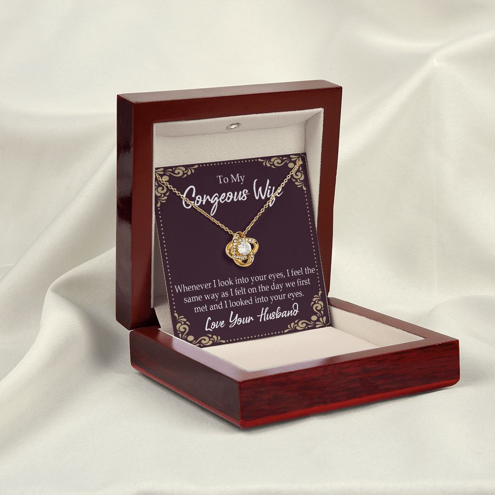 To My Wife Whenever I Look Into Your Eyes Infinity Knot Necklace Message Card-Express Your Love Gifts