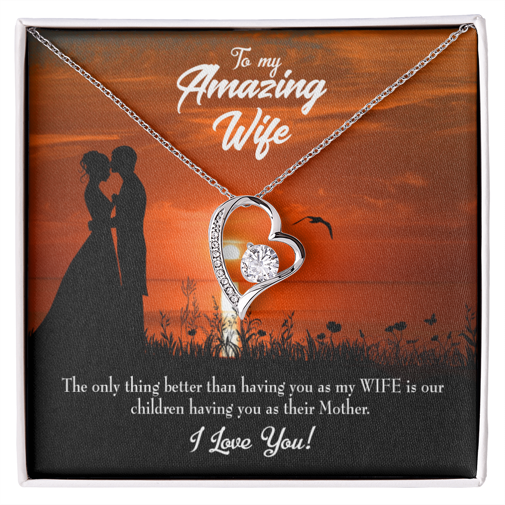 To My Wife Wife and Mother Forever Necklace w Message Card-Express Your Love Gifts