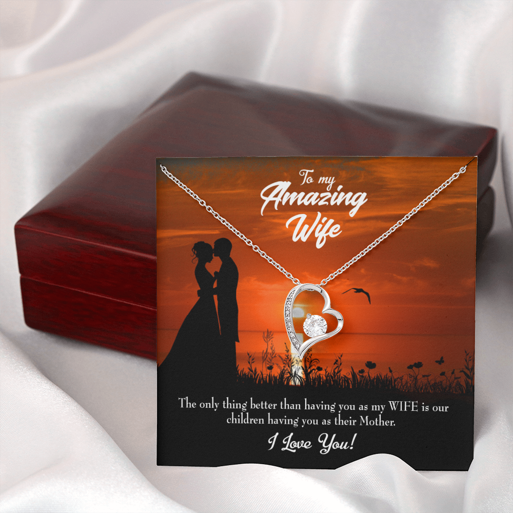 To My Wife Wife and Mother Forever Necklace w Message Card-Express Your Love Gifts