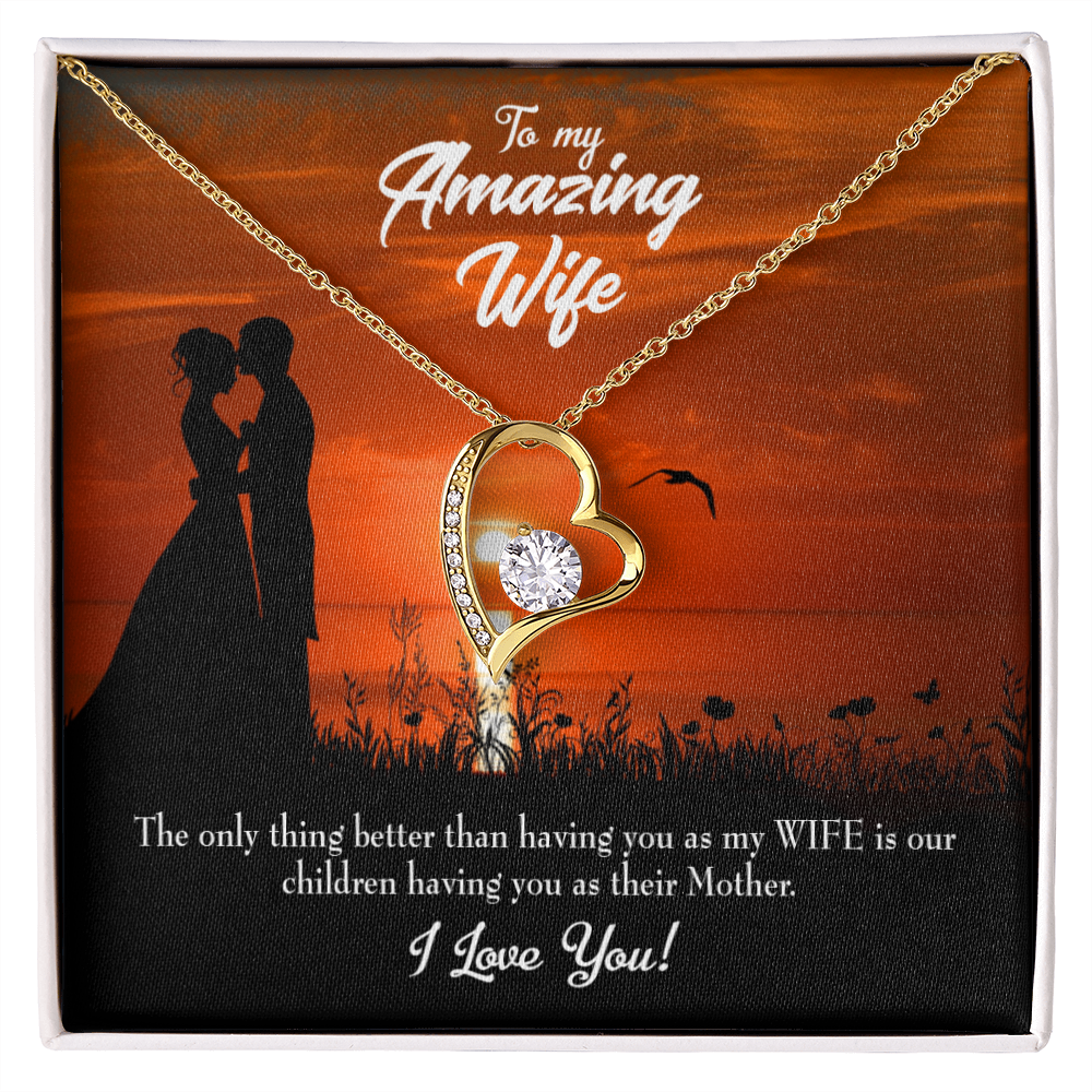 To My Wife Wife and Mother Forever Necklace w Message Card-Express Your Love Gifts