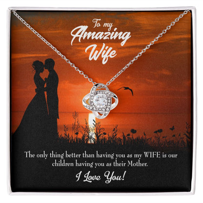 To My Wife Wife and Mother Infinity Knot Necklace Message Card-Express Your Love Gifts