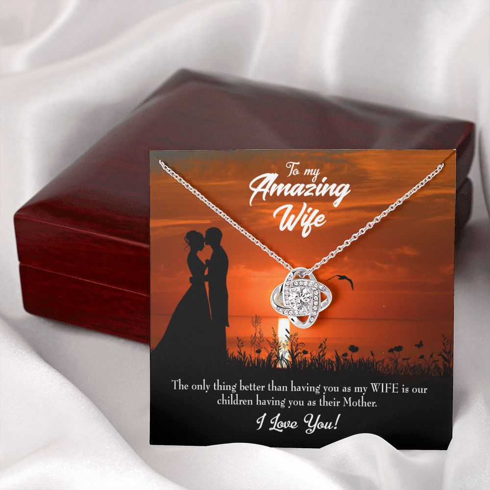 To My Wife Wife and Mother Infinity Knot Necklace Message Card-Express Your Love Gifts