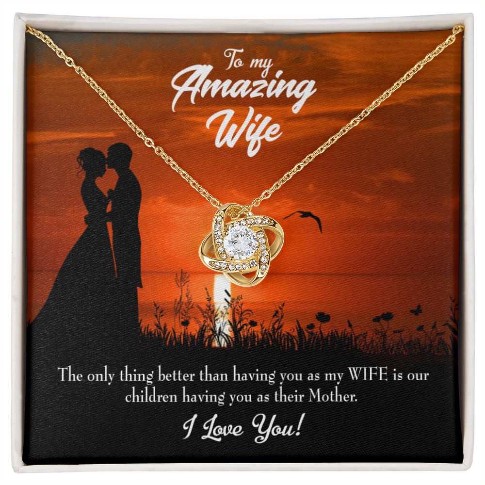 To My Wife Wife and Mother Infinity Knot Necklace Message Card-Express Your Love Gifts