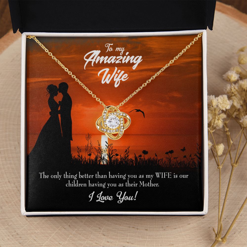 To My Wife Wife and Mother Infinity Knot Necklace Message Card-Express Your Love Gifts