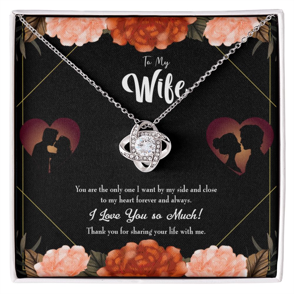 To My Wife Wife by my Side Infinity Knot Necklace Message Card-Express Your Love Gifts