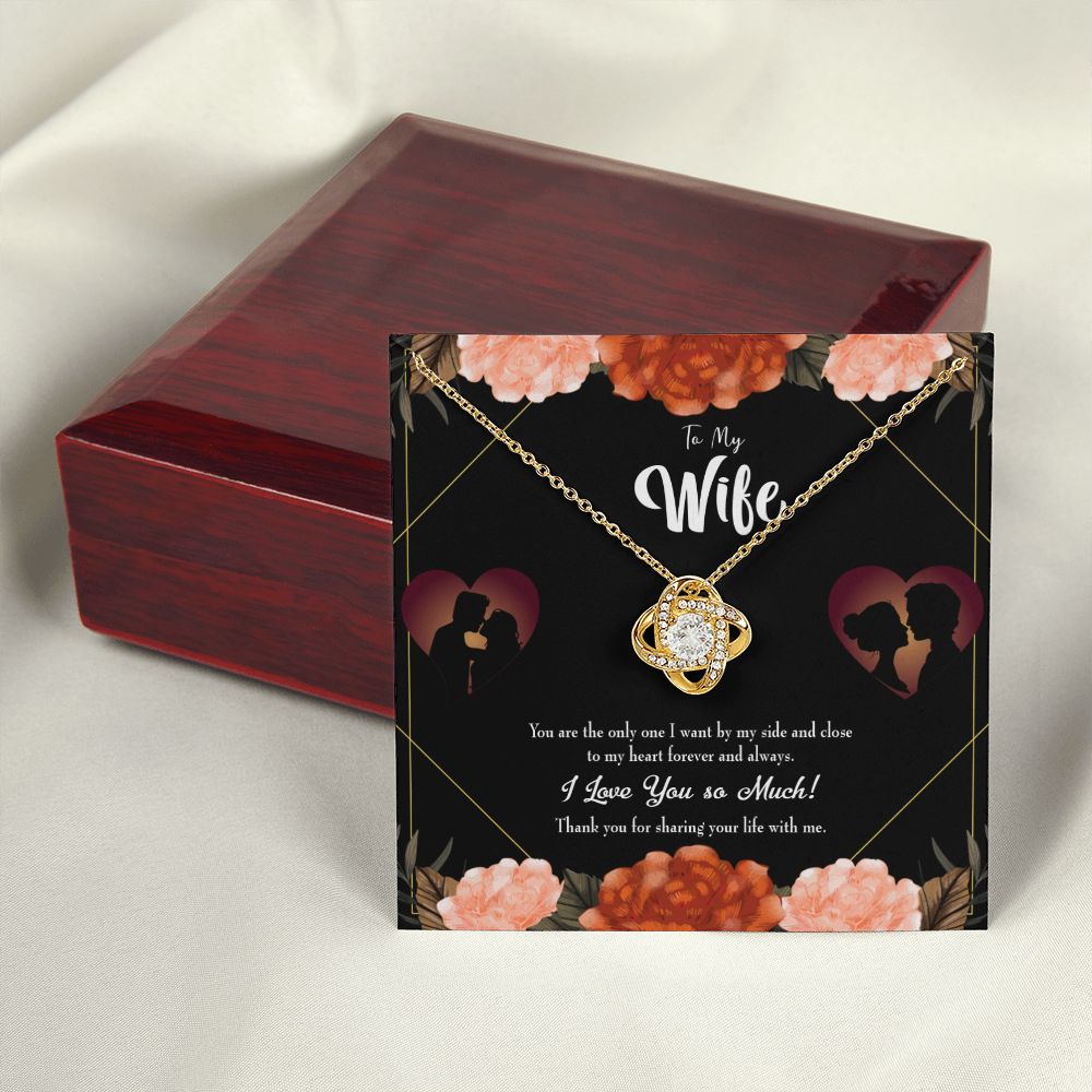 To My Wife Wife by my Side Infinity Knot Necklace Message Card-Express Your Love Gifts