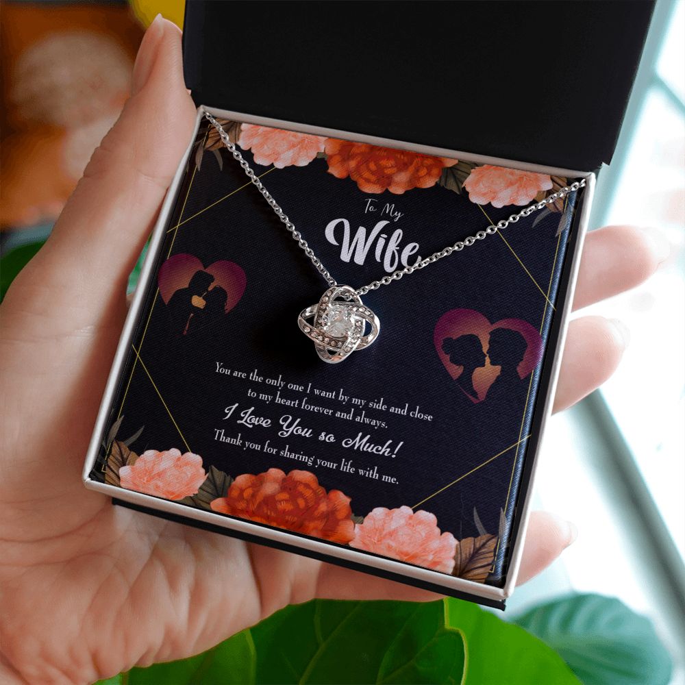 To My Wife Wife by my Side Infinity Knot Necklace Message Card-Express Your Love Gifts