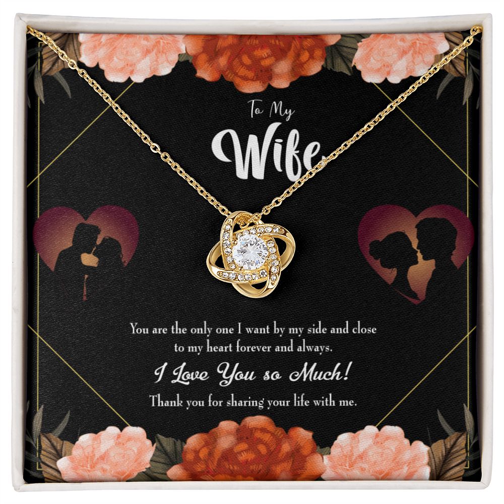 To My Wife Wife by my Side Infinity Knot Necklace Message Card-Express Your Love Gifts