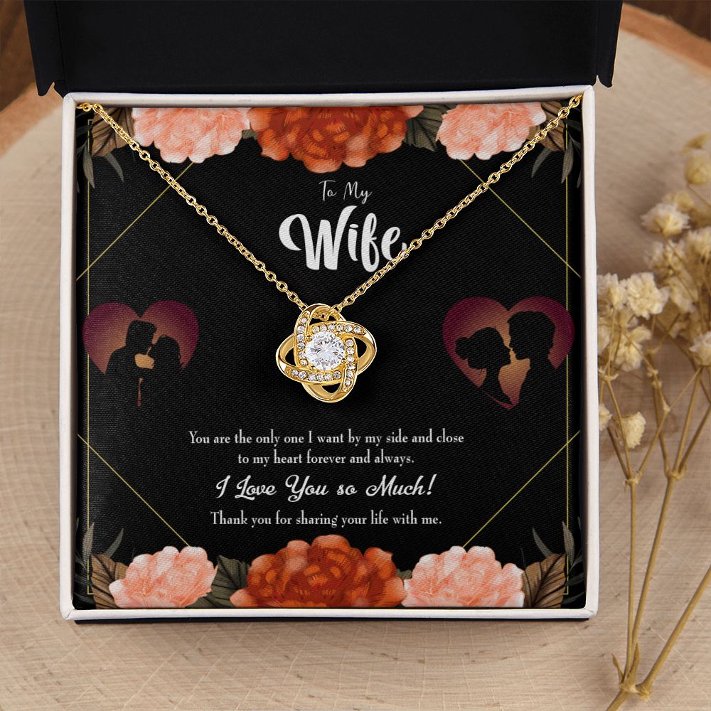 To My Wife Wife by my Side Infinity Knot Necklace Message Card-Express Your Love Gifts