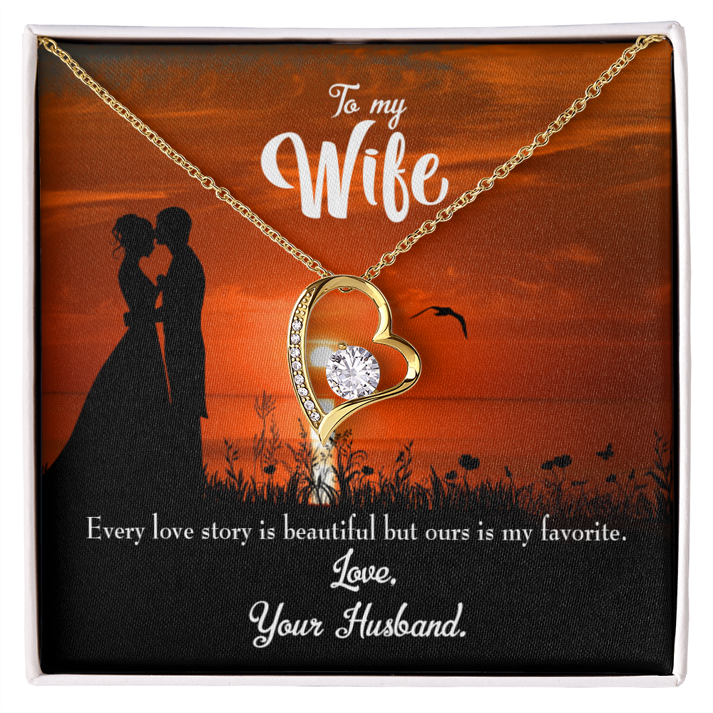 To My Wife Wife Love Story Forever Necklace w Message Card-Express Your Love Gifts