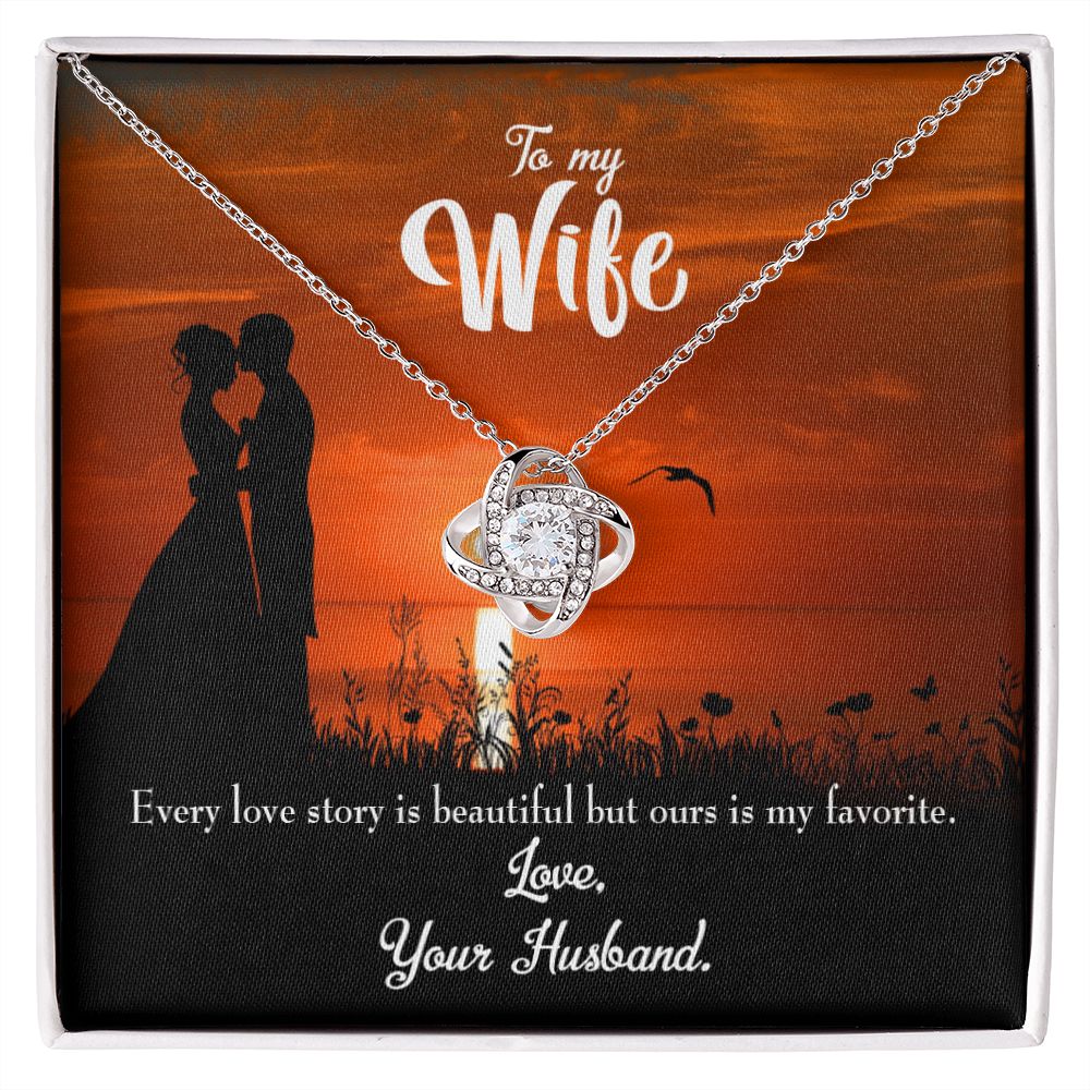 To My Wife Wife Love Story Infinity Knot Necklace Message Card-Express Your Love Gifts