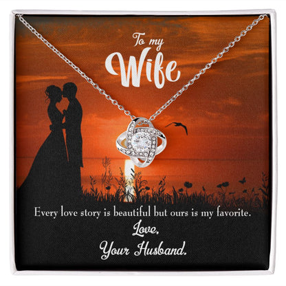 To My Wife Wife Love Story Infinity Knot Necklace Message Card-Express Your Love Gifts