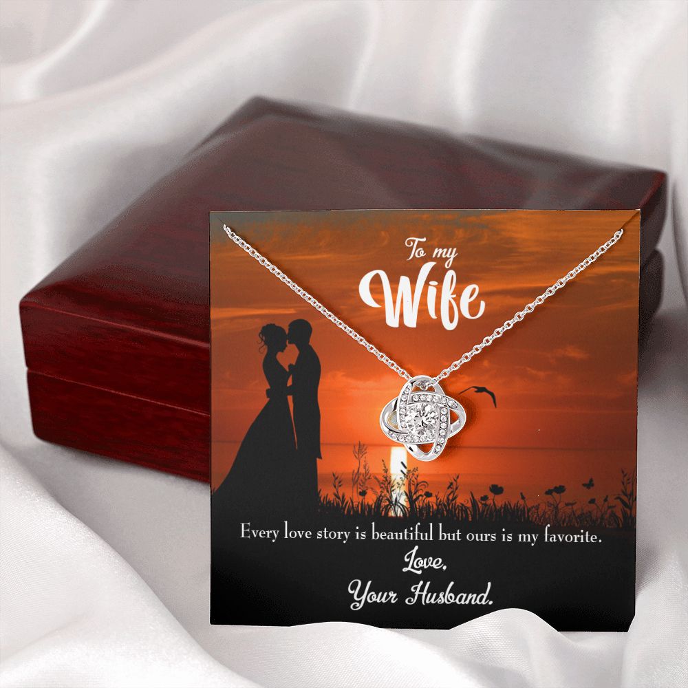 To My Wife Wife Love Story Infinity Knot Necklace Message Card-Express Your Love Gifts