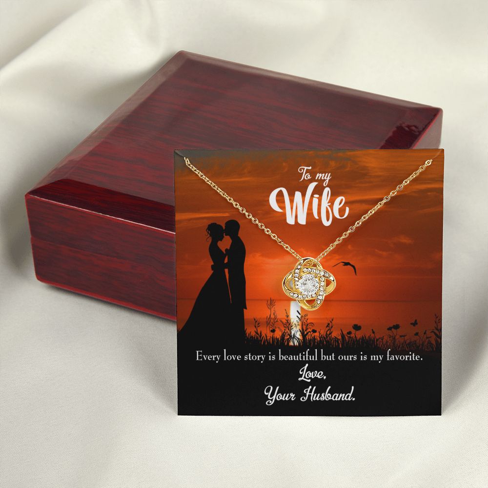 To My Wife Wife Love Story Infinity Knot Necklace Message Card-Express Your Love Gifts