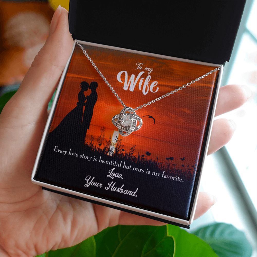 To My Wife Wife Love Story Infinity Knot Necklace Message Card-Express Your Love Gifts