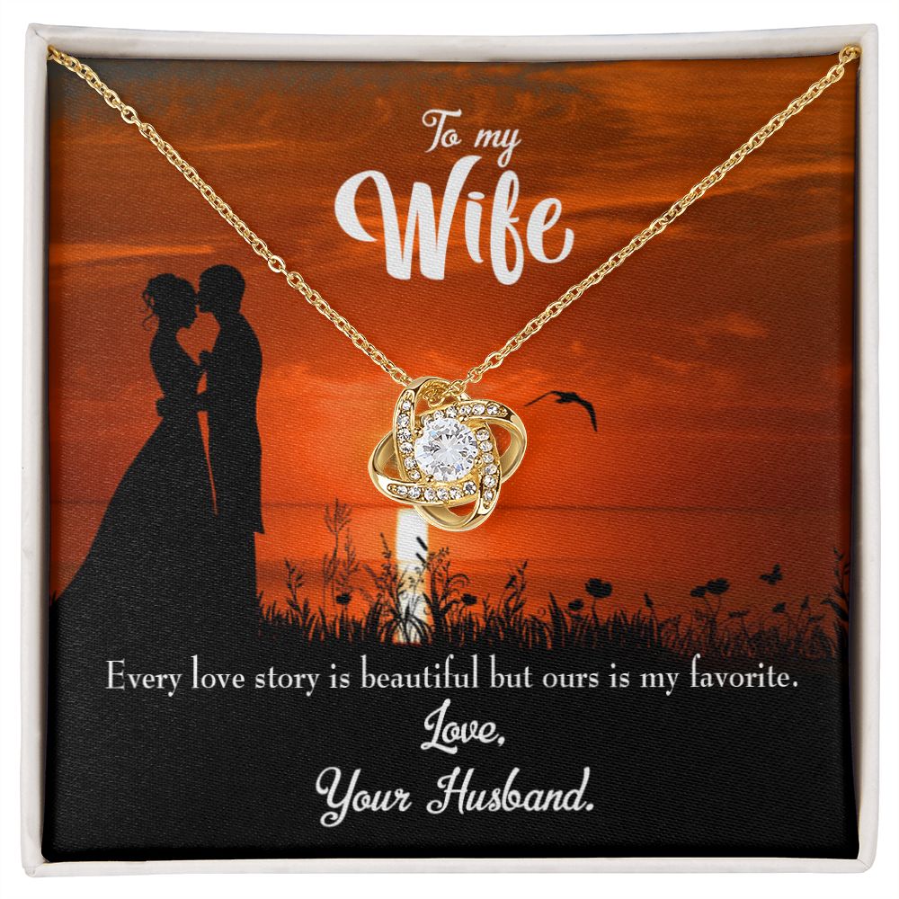 To My Wife Wife Love Story Infinity Knot Necklace Message Card-Express Your Love Gifts