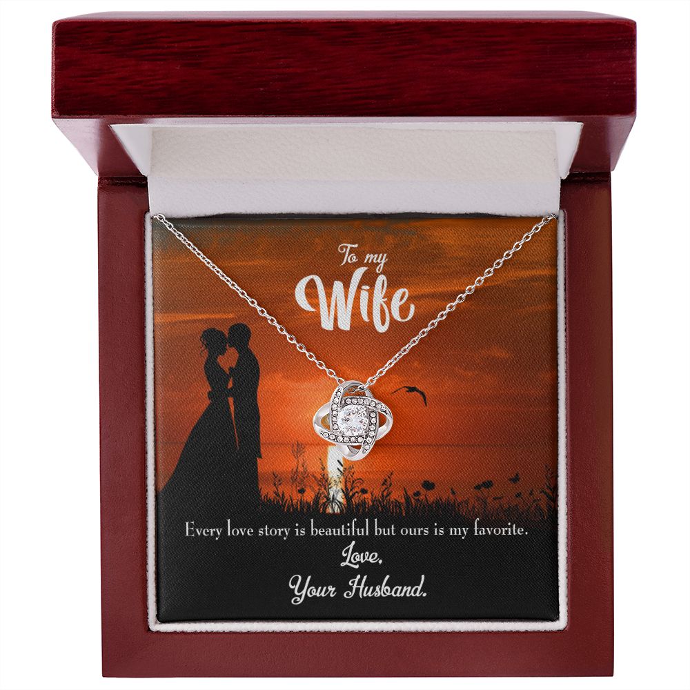 To My Wife Wife Love Story Infinity Knot Necklace Message Card-Express Your Love Gifts