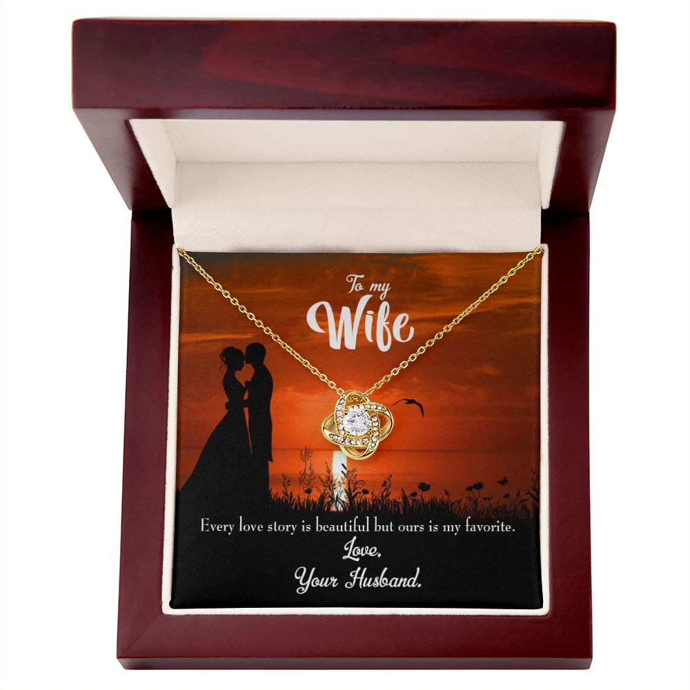 To My Wife Wife Love Story Infinity Knot Necklace Message Card-Express Your Love Gifts