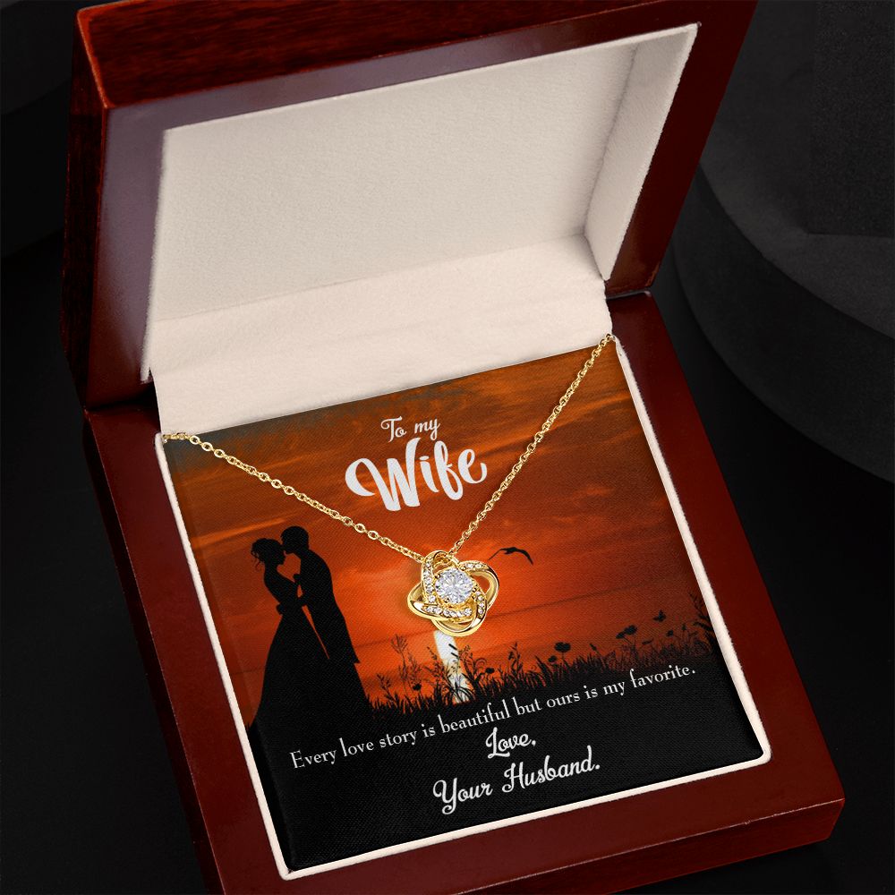 To My Wife Wife Love Story Infinity Knot Necklace Message Card-Express Your Love Gifts