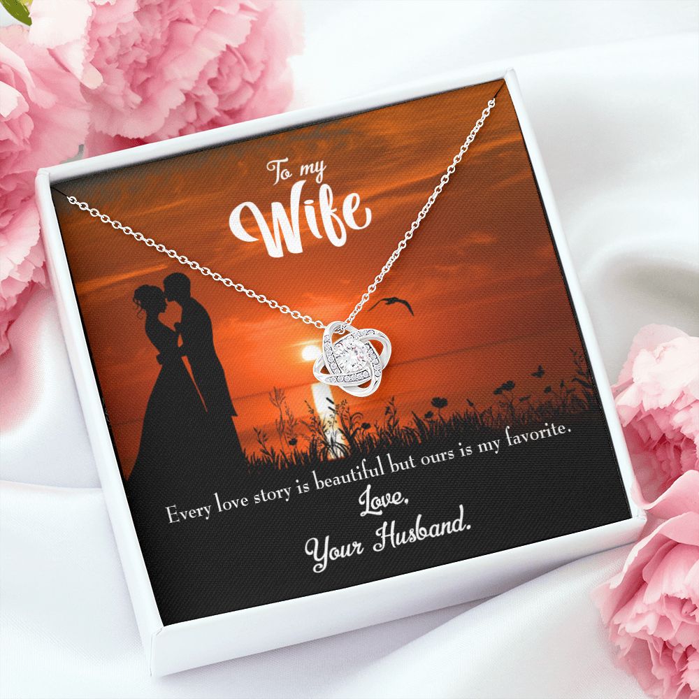 To My Wife Wife Love Story Infinity Knot Necklace Message Card-Express Your Love Gifts