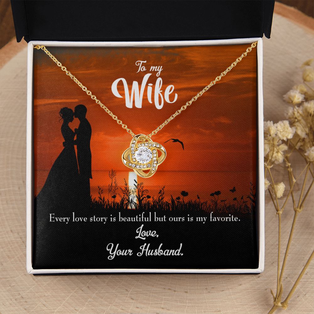 To My Wife Wife Love Story Infinity Knot Necklace Message Card-Express Your Love Gifts