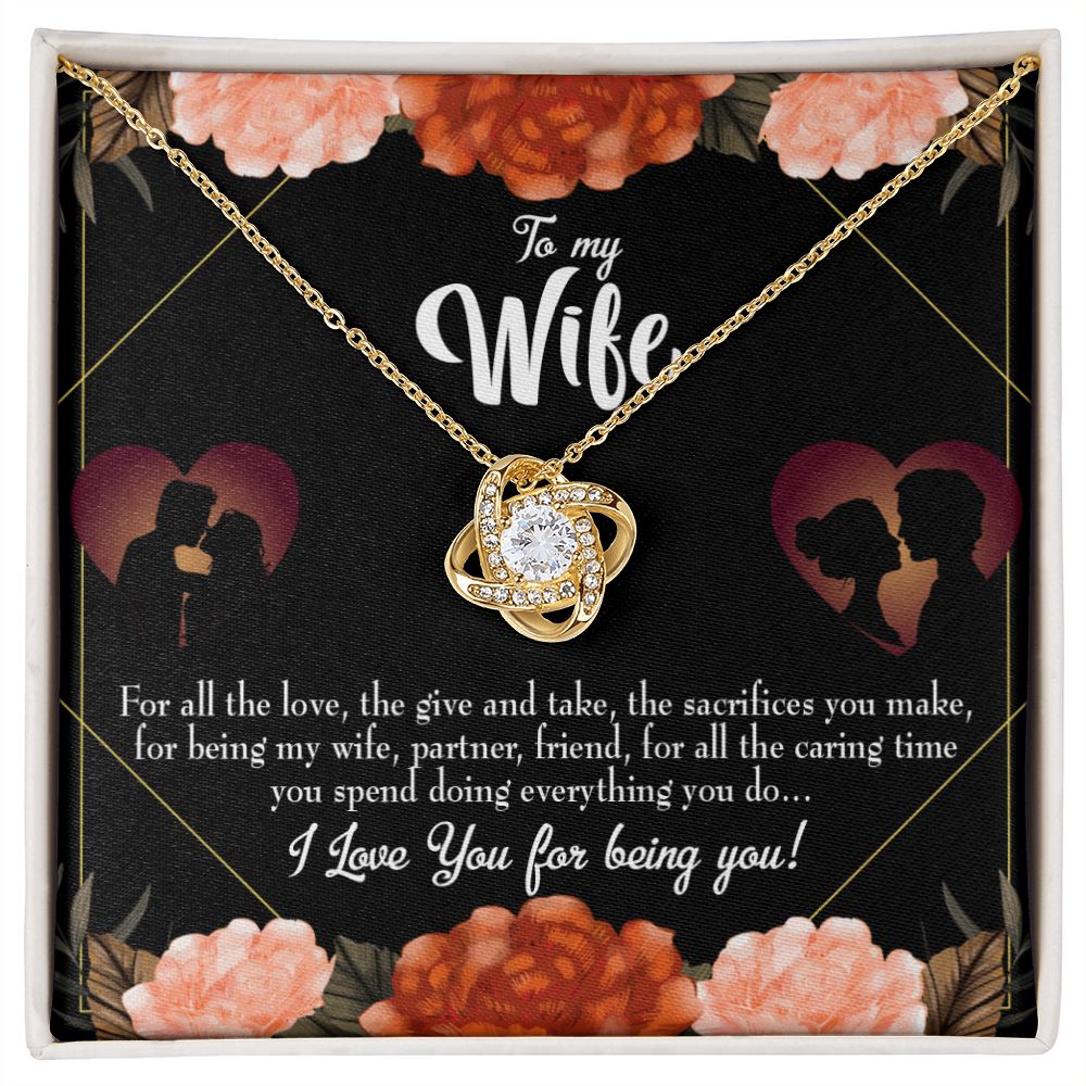 To My Wife Wife Partner Friend Infinity Knot Necklace Message Card-Express Your Love Gifts
