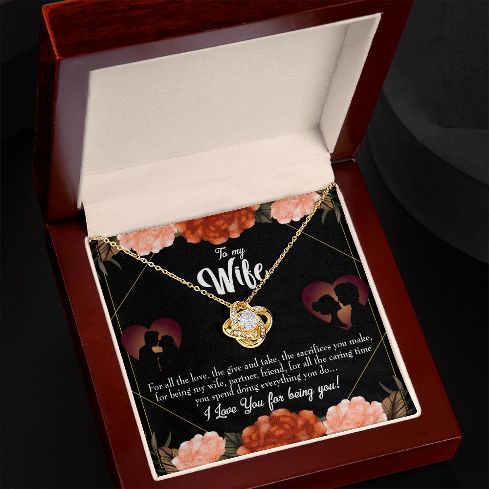 To My Wife Wife Partner Friend Infinity Knot Necklace Message Card-Express Your Love Gifts