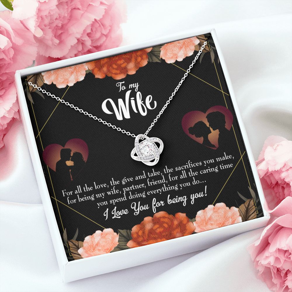 To My Wife Wife Partner Friend Infinity Knot Necklace Message Card-Express Your Love Gifts