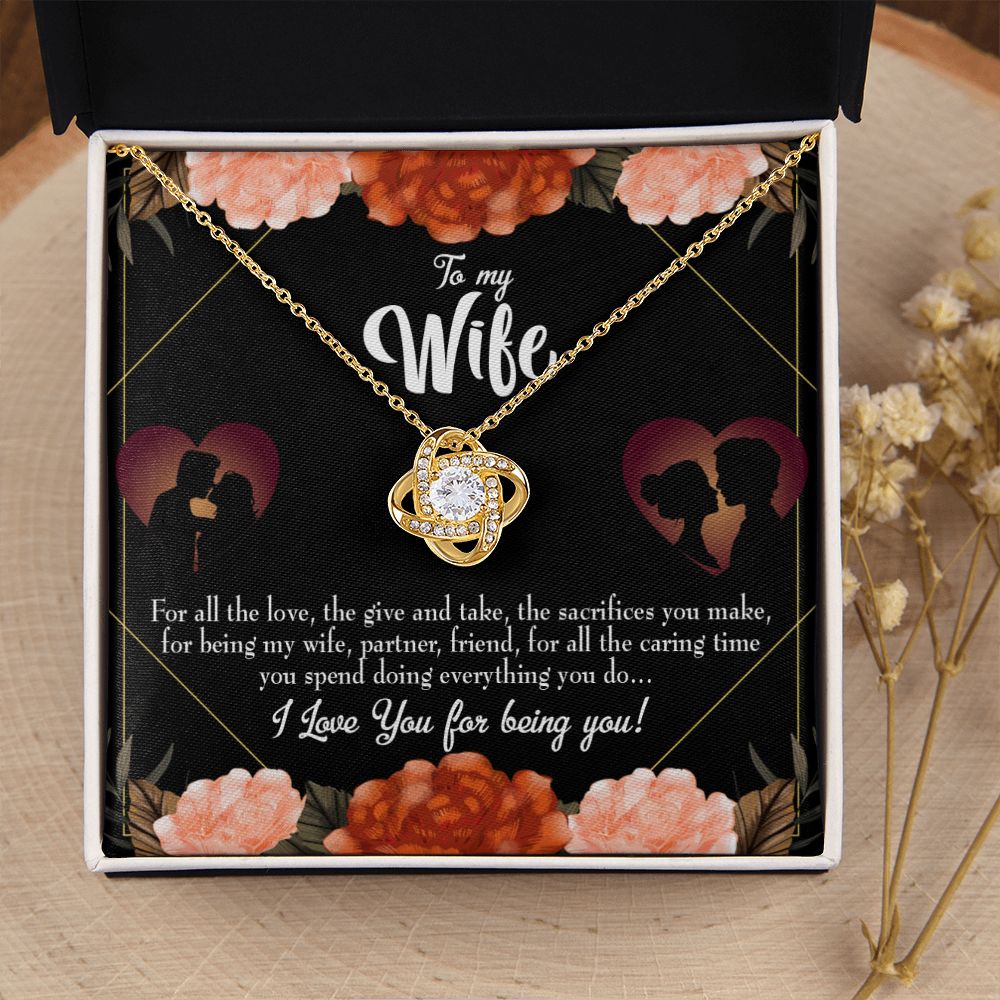 To My Wife Wife Partner Friend Infinity Knot Necklace Message Card-Express Your Love Gifts