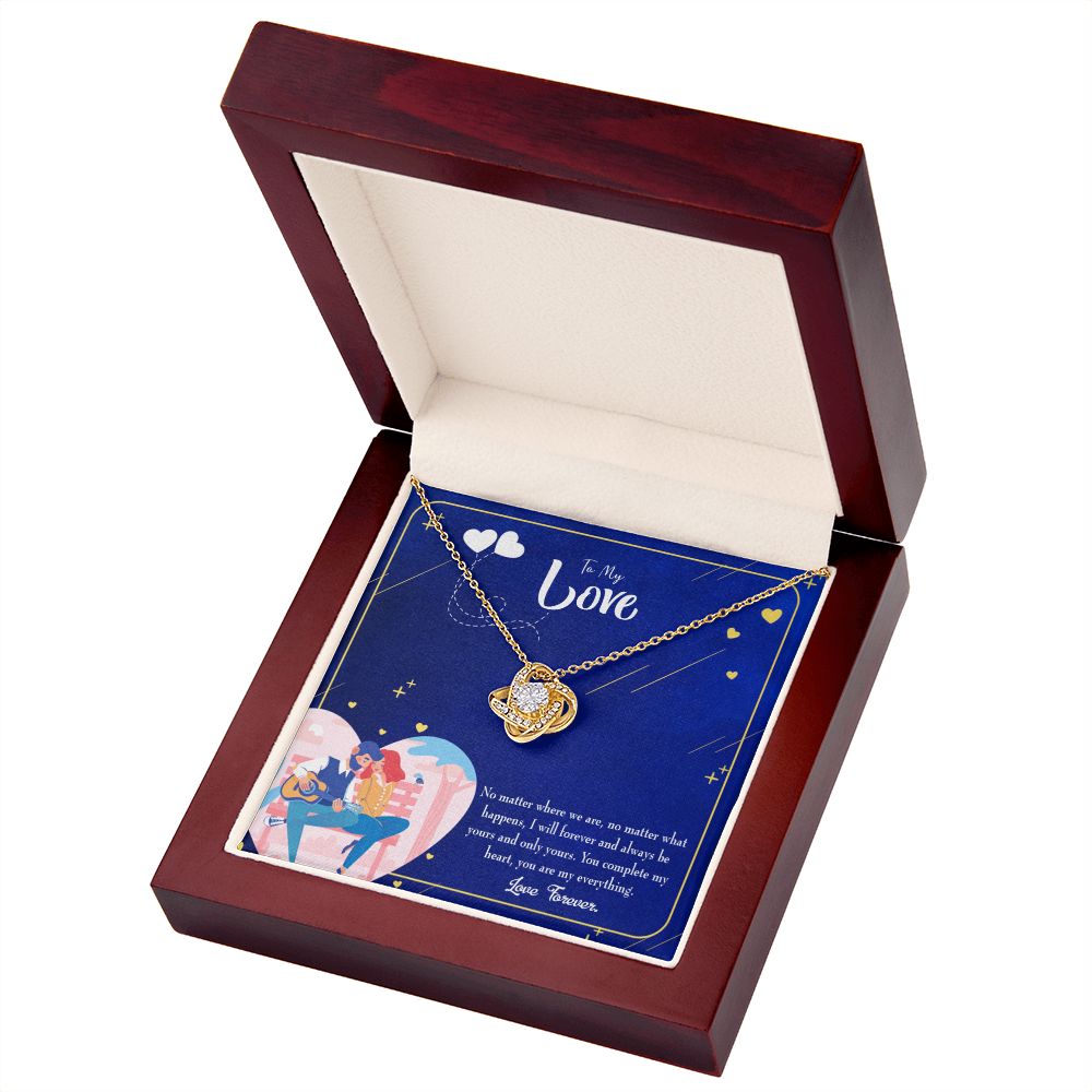 To My Wife Wife You Complete Me Infinity Knot Necklace Message Card-Express Your Love Gifts