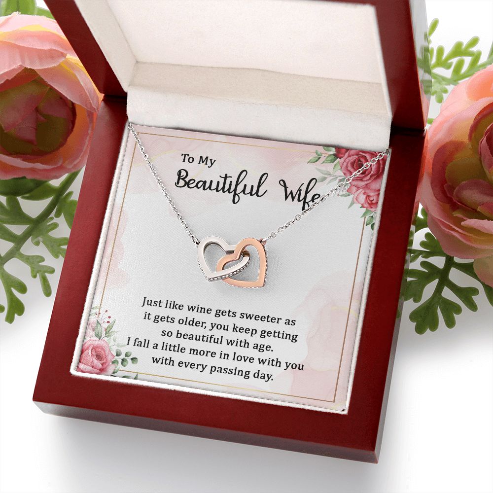 To My Wife Wine Gets Sweeter Inseparable Necklace-Express Your Love Gifts