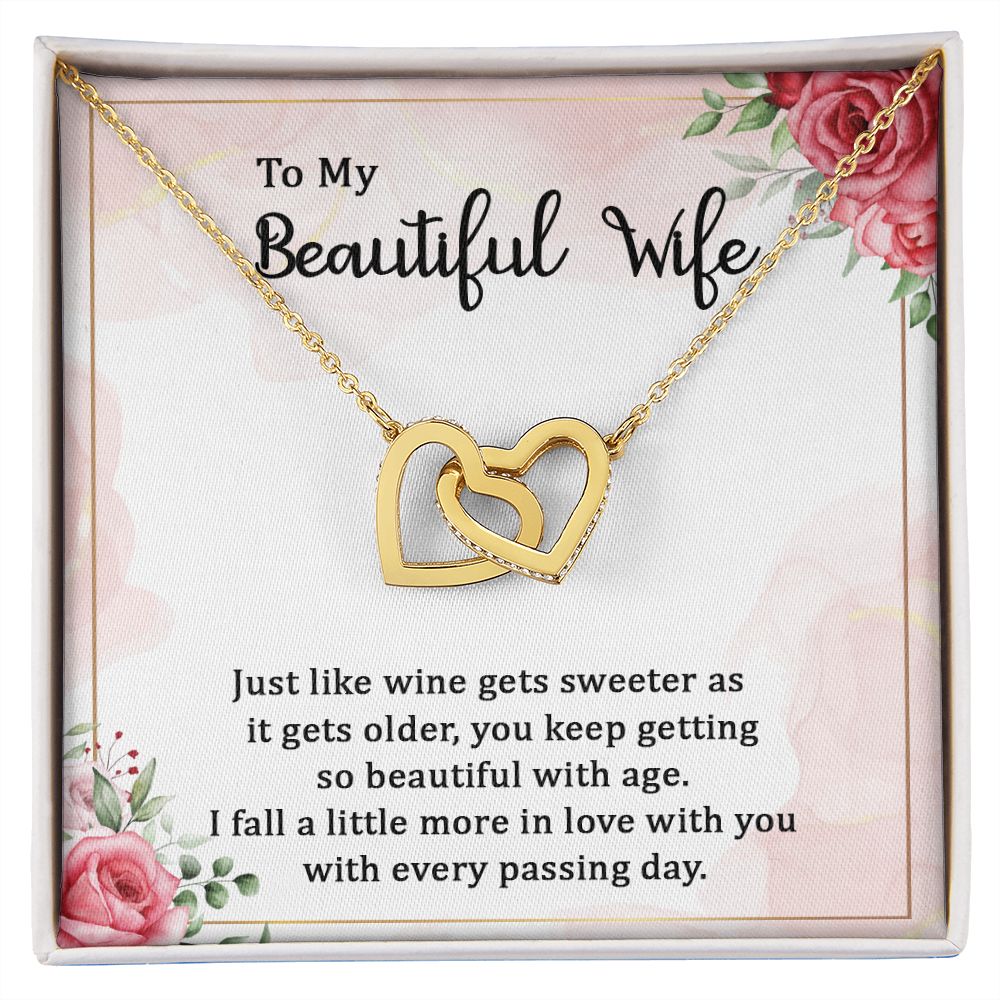 To My Wife Wine Gets Sweeter Inseparable Necklace-Express Your Love Gifts