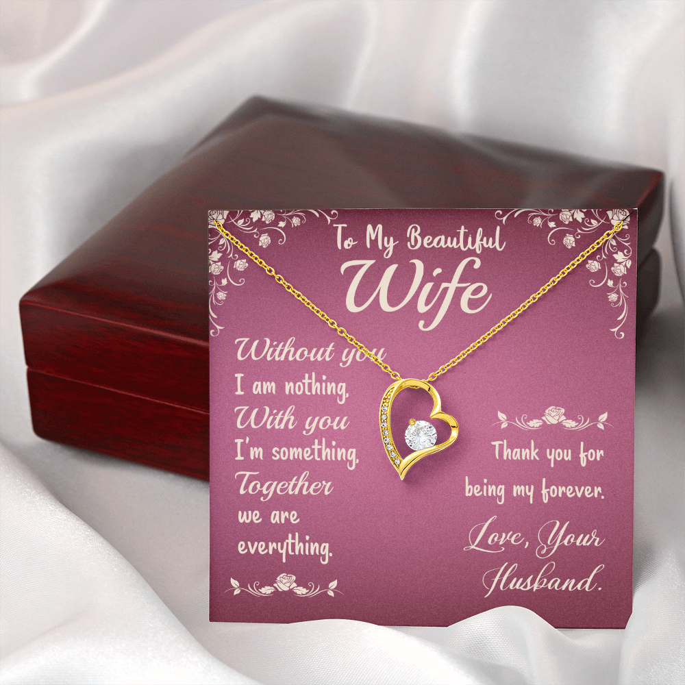 To My Wife Without You I Am Nothing Forever Necklace w Message Card-Express Your Love Gifts