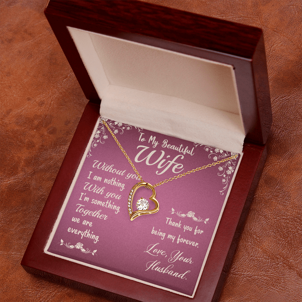 To My Wife Without You I Am Nothing Forever Necklace w Message Card-Express Your Love Gifts