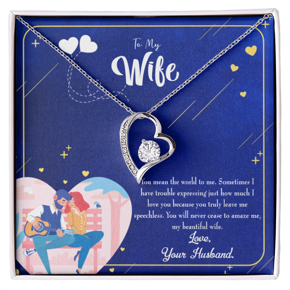 To My Wife You Amaze Me Forever Necklace w Message Card-Express Your Love Gifts