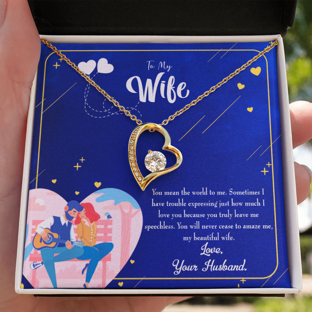 To My Wife You Amaze Me Forever Necklace w Message Card-Express Your Love Gifts