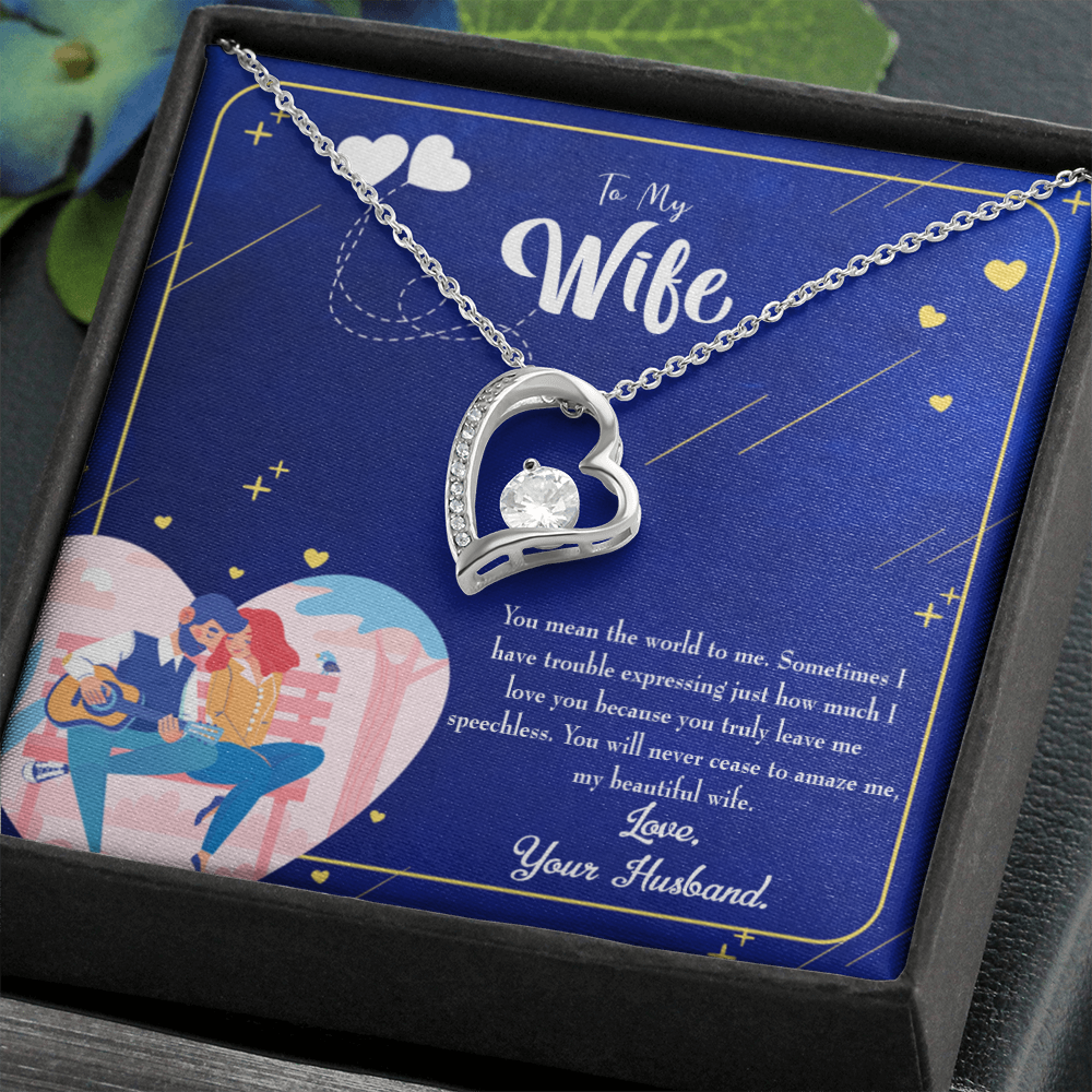 To My Wife You Amaze Me Forever Necklace w Message Card-Express Your Love Gifts