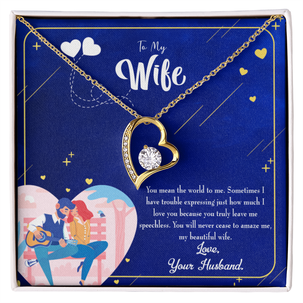 To My Wife You Amaze Me Forever Necklace w Message Card-Express Your Love Gifts